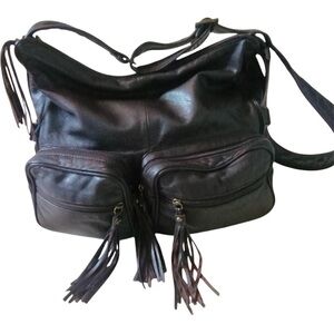 Genuine leather crossbody messenger bag